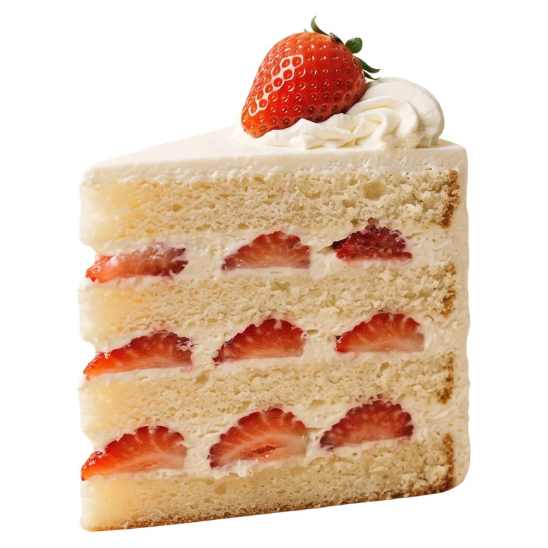 Fatia de bolo de Ninho com morango